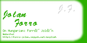 jolan forro business card